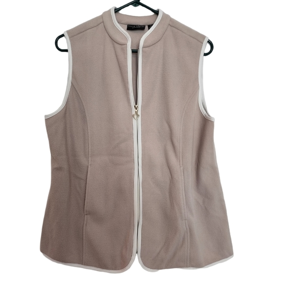 Susan Graver Weekend A285059 tan polar fleece zip front vest Medium - Picture 1 of 10